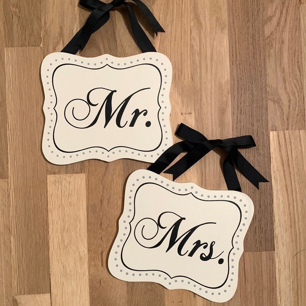 mr. & Mrs. Wooden Signs